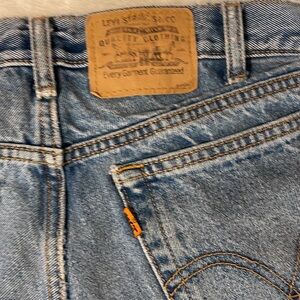Levi’s orange tab men’s cut off shorts women’s baggy shorts vintage